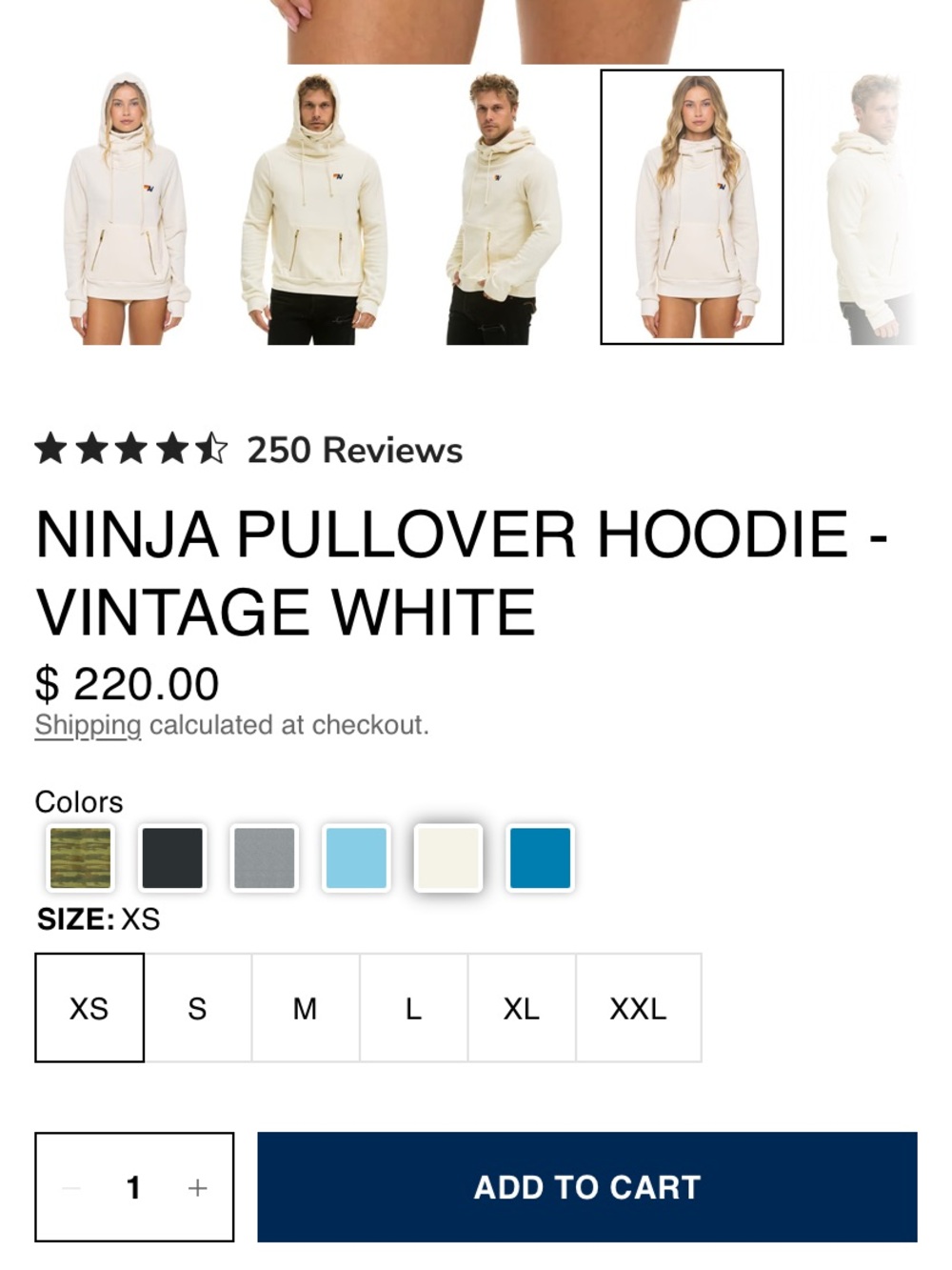 Aviator Nation Ninja Pullover Hoodie in White (XS)